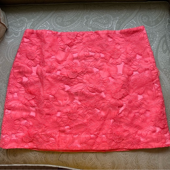 NWT J. Crew Lace Appliqué Mini Skirt Fire Lily Size 16 - Picture 3 of 9